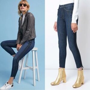 Mother Denim Stunner Zip Ankle Step Fray in Sweeping Racer Wash Size 24